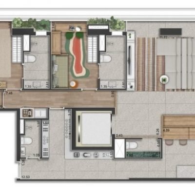 Península Vila Madalena - Planta 193m² - Opção 3 suítes Península Vila Madalena - Planta 193m² - Opção 3 suítes