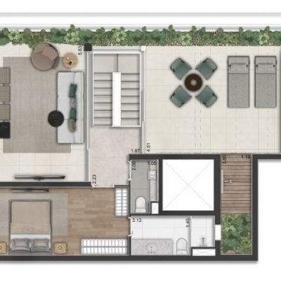 Península Vila Madalena - Planta 300m² - Duplex superior 3 suítes Península Vila Madalena - Planta 300m² - Duplex superior 3 suítes