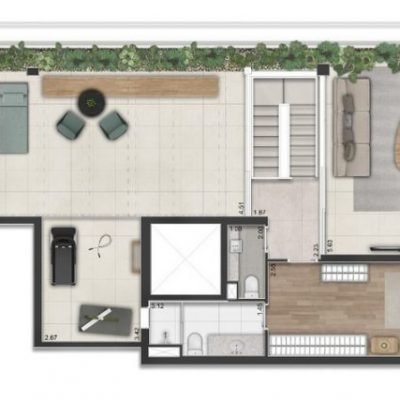 Península Vila Madalena - Planta 374m² - Duplex superior 4 suítes Península Vila Madalena - Planta 374m² - Duplex superior 4 suítes