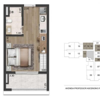Casa Ibirapuera Apartments - Planta 27m² - Studios Casa Ibirapuera Apartments - Planta 27m² - Studios