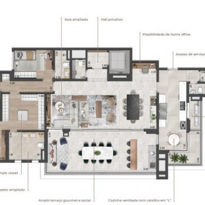 Oscar Freire 1560 - Planta 217m² - Opção 3 suítes living ampliado Oscar Freire 1560 - Planta 217m² - Opção 3 suítes living ampliado