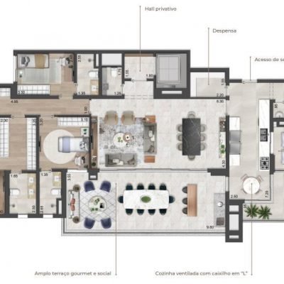 Oscar Freire 1560 - Planta 217m² - 4 suítes Oscar Freire 1560 - Planta 217m² - 4 suítes