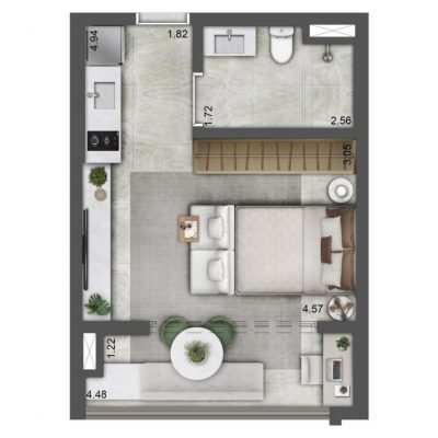 Grand Square Praça da Árvore - Planta 32m² - Flat NR opção Grand Square Praça da Árvore - Planta 32m² - Flat NR opção