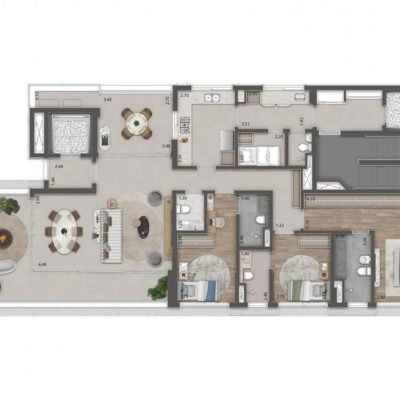 Haddock 885 - Planta 185m² - Padrão 3 suítes Haddock 885 - Planta 185m² - Padrão 3 suítes