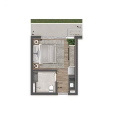 Haddock 885 Studios - Planta 26m² à 42m² Haddock 885 Studios - Planta 26m² à 42m²