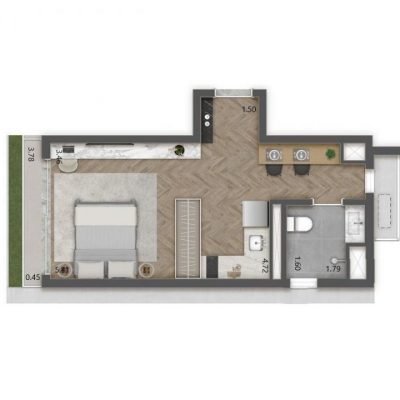 Haddock 885 Studios - Planta 26m² à 42m² Haddock 885 Studios - Planta 26m² à 42m²