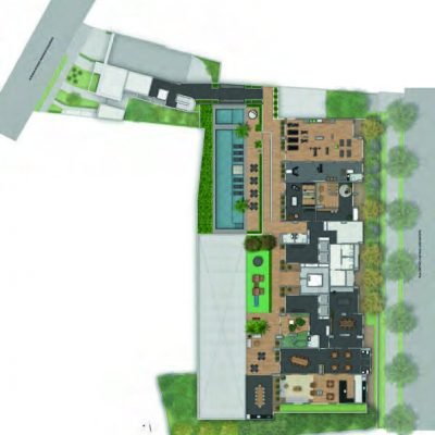 Living Unique Saúde - Implantação térreo e lazer Living Unique Saúde - Implantação térreo e lazer