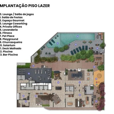 Duo Lifestyle by Helbor - Implantação pavimento lazer Duo Lifestyle by Helbor - Implantação pavimento lazer