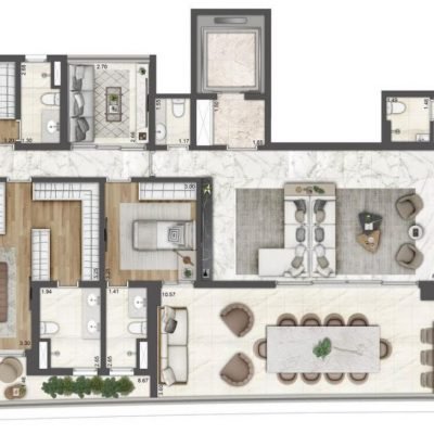 Galleria Klabin Residence - Planta 234m² - Padrão 4 suítes Galleria Klabin Residence - Planta 234m² - Padrão 4 suítes