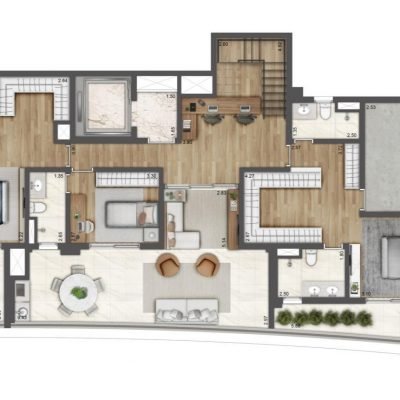 Galleria Klabin Residence - Planta 327m² - Duplex inferior Galleria Klabin Residence - Planta 327m² - Duplex inferior