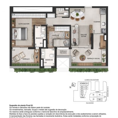 Bem Moema Residencial - Planta 80m² - 2 suítes Bem Moema Residencial - Planta 80m² - 2 suítes