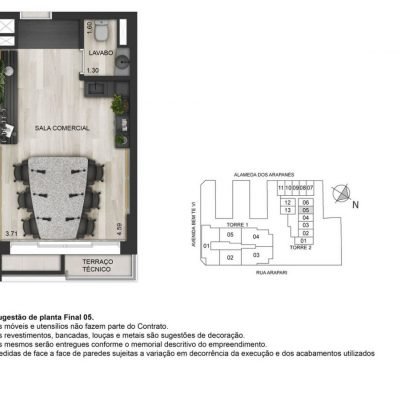 Bem Moema Studio - Planta 26m² | Sala comercial Bem Moema Studio - Planta 26m² | Sala comercial