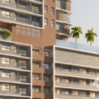 Most Moema - Detalhe da fachada com lazer elevado Most Moema - Detalhe da fachada com lazer elevado