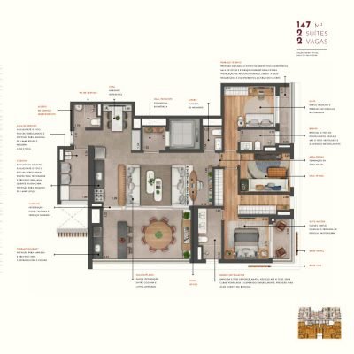 Most Moema Home - Planta 147m² - 2 suítes com cozinha aberta Most Moema Home - Planta 147m² - 2 suítes com cozinha aberta