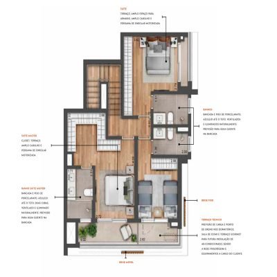 Most Moema Home - Planta 185m² - duplex inferior Most Moema Home - Planta 185m² - duplex inferior