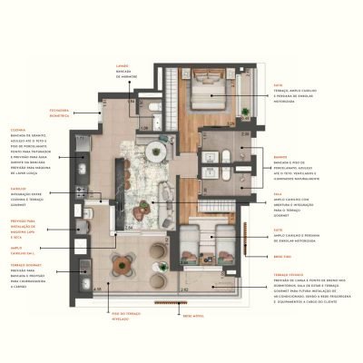 Most Moema Home - Planta 82m² - 2 suítes com cozinha aberta Most Moema Home - Planta 82m² - 2 suítes com cozinha aberta