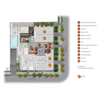Most Moema Smart - Implantação térreo Most Moema Smart - Implantação térreo