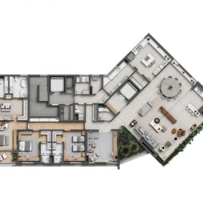 Arte Concreta Jardins - Planta 340m² - Opção 3 suítes Arte Concreta Jardins - Planta 340m² - Opção 3 suítes