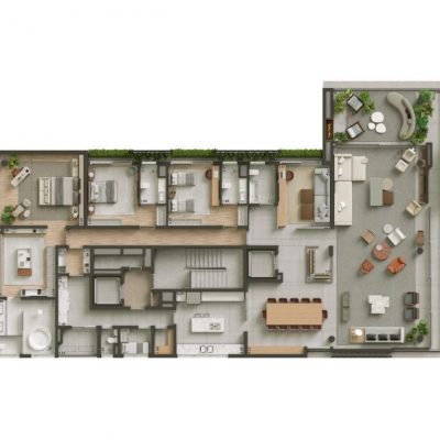 Sete Vila Nova Conceição - Planta 398m² - 3 suítes Sete Vila Nova Conceição - Planta 398m² - 3 suítes