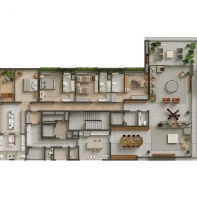 Sete Vila Nova Conceição - Planta 398m² - 4 suítes Sete Vila Nova Conceição - Planta 398m² - 4 suítes