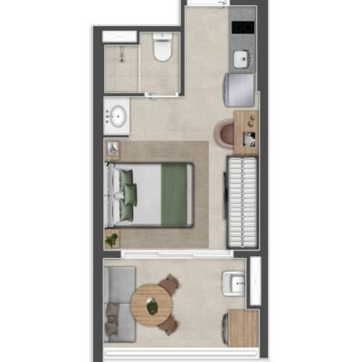 The Collection PUC - Planta 26m² - Studio The Collection PUC - Planta 26m² - Studio