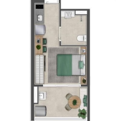 The Collection PUC - Planta 26m² - Studio | NR The Collection PUC - Planta 26m² - Studio | NR