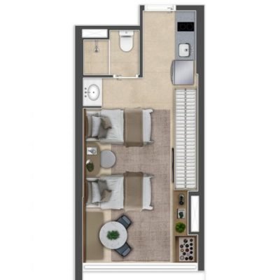 The Collection PUC - Planta 26m² - Studio The Collection PUC - Planta 26m² - Studio