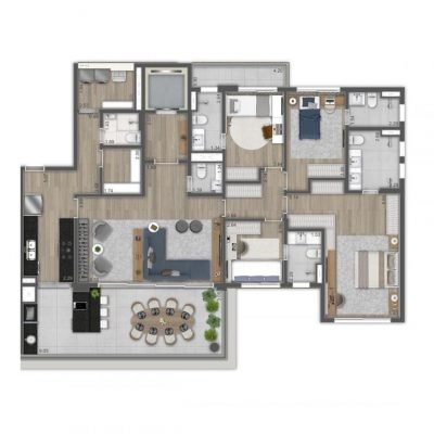 Ateliê 365 - Planta 194m² - 4 suítes padrão Ateliê 365 - Planta 194m² - 4 suítes padrão