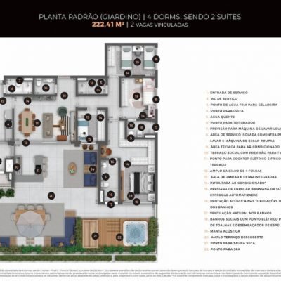 Ateliê 365 - Planta 222m² - Giardino 4 dorms Ateliê 365 - Planta 222m² - Giardino 4 dorms