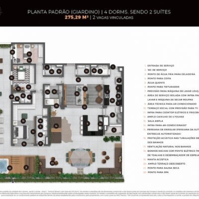 Ateliê 365 - Planta 275m² - Giardino 4 dorms Ateliê 365 - Planta 275m² - Giardino 4 dorms