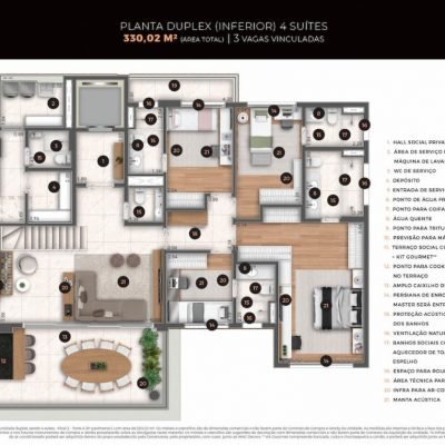 Ateliê 365 - Planta 330m² - Duplex inferior Ateliê 365 - Planta 330m² - Duplex inferior