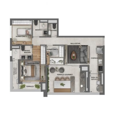 Jota Vila Mariana - Planta 96m² - 3 dorms Jota Vila Mariana - Planta 96m² - 3 dorms