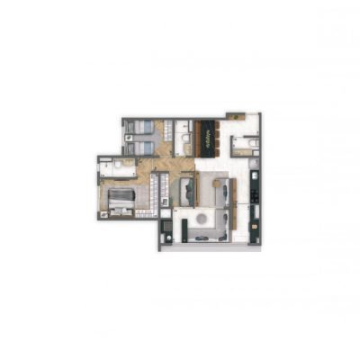 ARQ Mooca by Living - Planta 82m² - Padrão 3 dorms ARQ Mooca by Living - Planta 82m² - Padrão 3 dorms