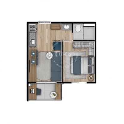 Blend Saúde - Planta 30m² - 1 dorm Blend Saúde - Planta 30m² - 1 dorm