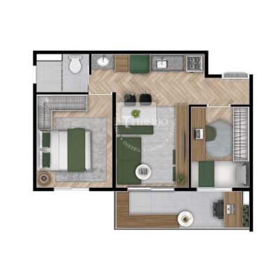 Blend Saúde - Planta 42m² - 2 dorms Blend Saúde - Planta 42m² - 2 dorms