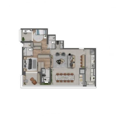 ML Brooklin - Planta 118m² - Opção 2 suítes ML Brooklin - Planta 118m² - Opção 2 suítes