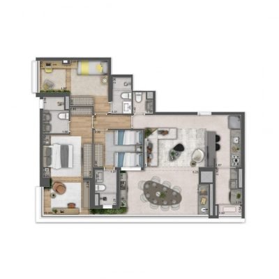 ML Brooklin - Planta 118m² - Padrão 3 suítes ML Brooklin - Planta 118m² - Padrão 3 suítes