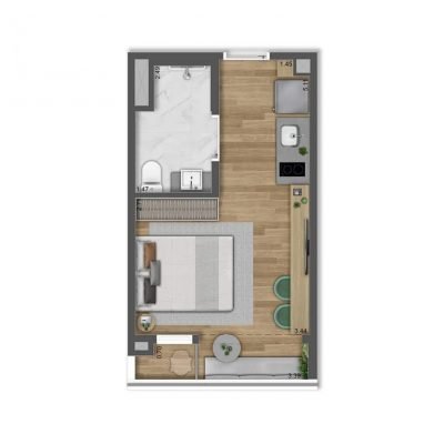 ML Brooklin - Planta 23m² - Studio com serviços ML Brooklin - Planta 23m² - Studio com serviços