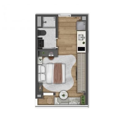 ML Brooklin - Planta 23m² - Studio residencial ML Brooklin - Planta 23m² - Studio residencial