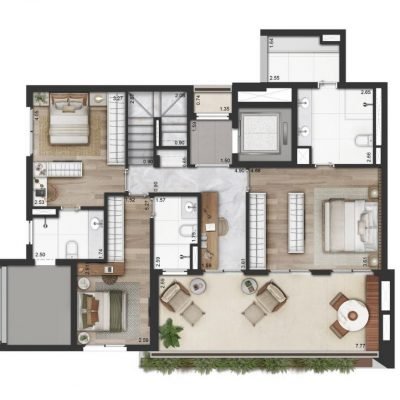 Praça Omaguás Pinheiros - Planta 252m² - Duplex inferior Praça Omaguás Pinheiros - Planta 252m² - Duplex inferior