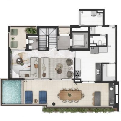 Praça Omaguás Pinheiros - Planta 252m² - Duplex superior Praça Omaguás Pinheiros - Planta 252m² - Duplex superior