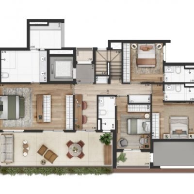 Praça Omaguás Pinheiros - Planta 325m² - Duplex inferior Praça Omaguás Pinheiros - Planta 325m² - Duplex inferior