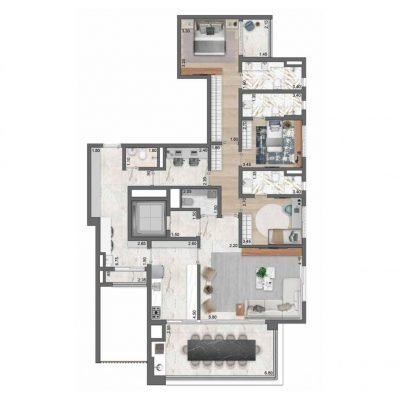 LIS Moema Residencial - Planta 174m² - Padrão | 3 suítes LIS Moema Residencial - Planta 174m² - Padrão | 3 suítes