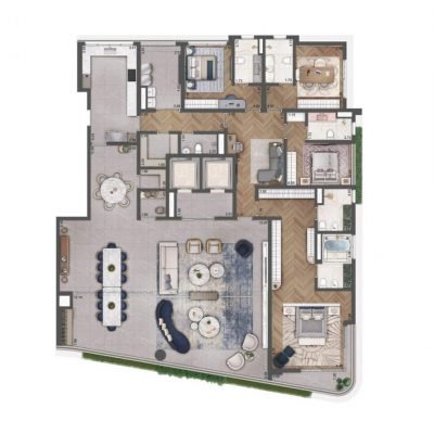 Saffire by Elie Saab - Planta 360m² - Opção ampliado 4 suítes Saffire by Elie Saab - Planta 360m² - Opção ampliado 4 suítes