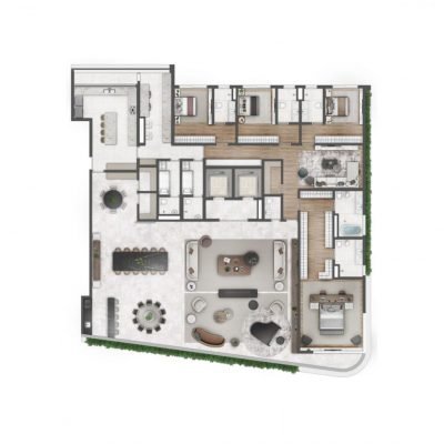 Saffire by Elie Saab - Planta 493m² - 4 suítes e sala íntima Saffire by Elie Saab - Planta 493m² - 4 suítes e sala íntima