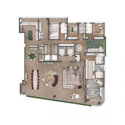 Saffire by Elie Saab - Planta 493m² - Opção ampliado 4 suítes Saffire by Elie Saab - Planta 493m² - Opção ampliado 4 suítes