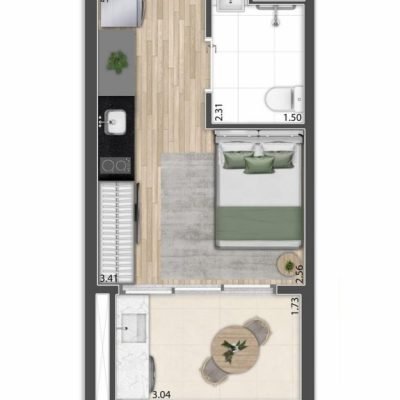 The Collection Madalena - Planta 25m² - studio nr The Collection Madalena - Planta 25m² - studio nr