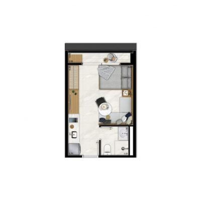 Líbrio Vila Mariana - Planta 23m² - Studio Líbrio Vila Mariana - Planta 23m² - Studio