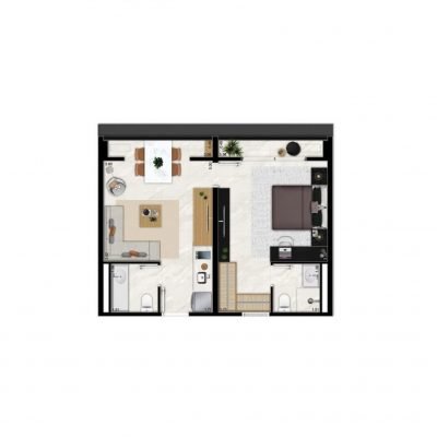 Líbrio Vila Mariana - Planta 46m² - 1 dorm | Junção Líbrio Vila Mariana - Planta 46m² - 1 dorm | Junção