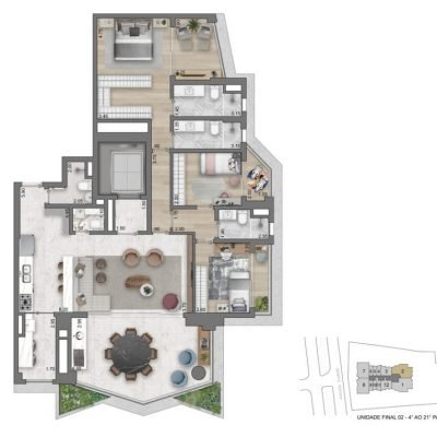 On The Sky By Yoo - Planta 161m² - 3 suítes On The Sky By Yoo - Planta 161m² - 3 suítes